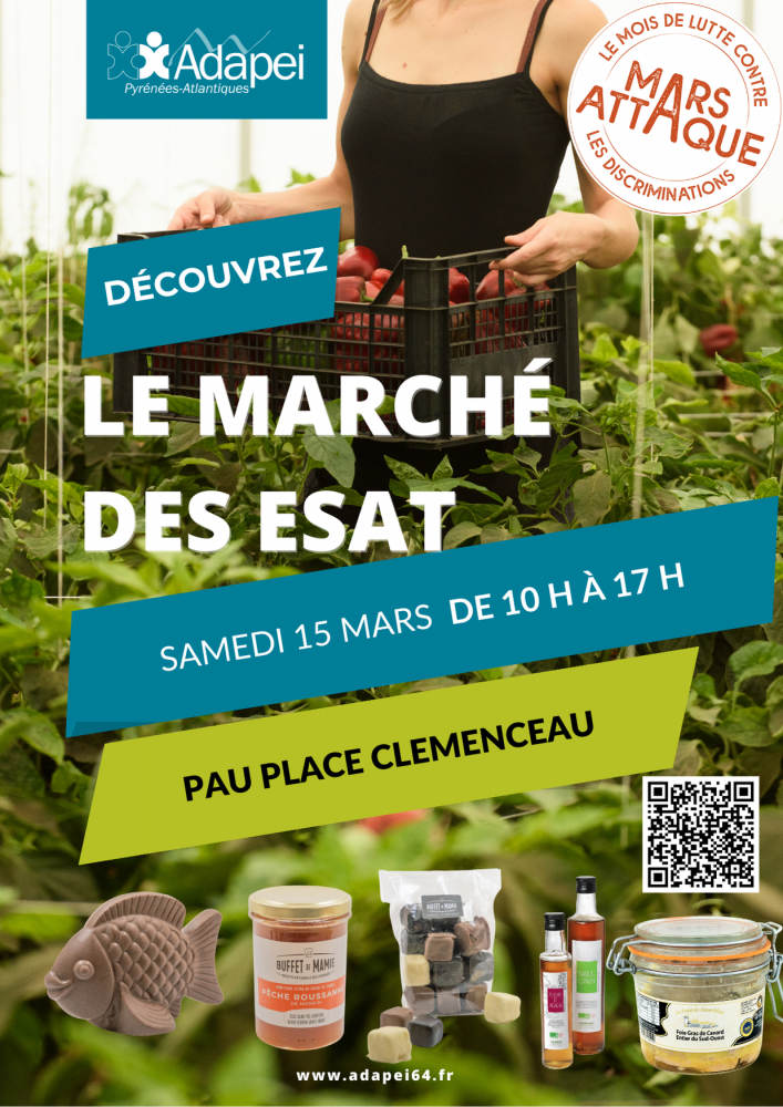 Affiche marché des ESAT dans le cadre de Mars attaque 2025