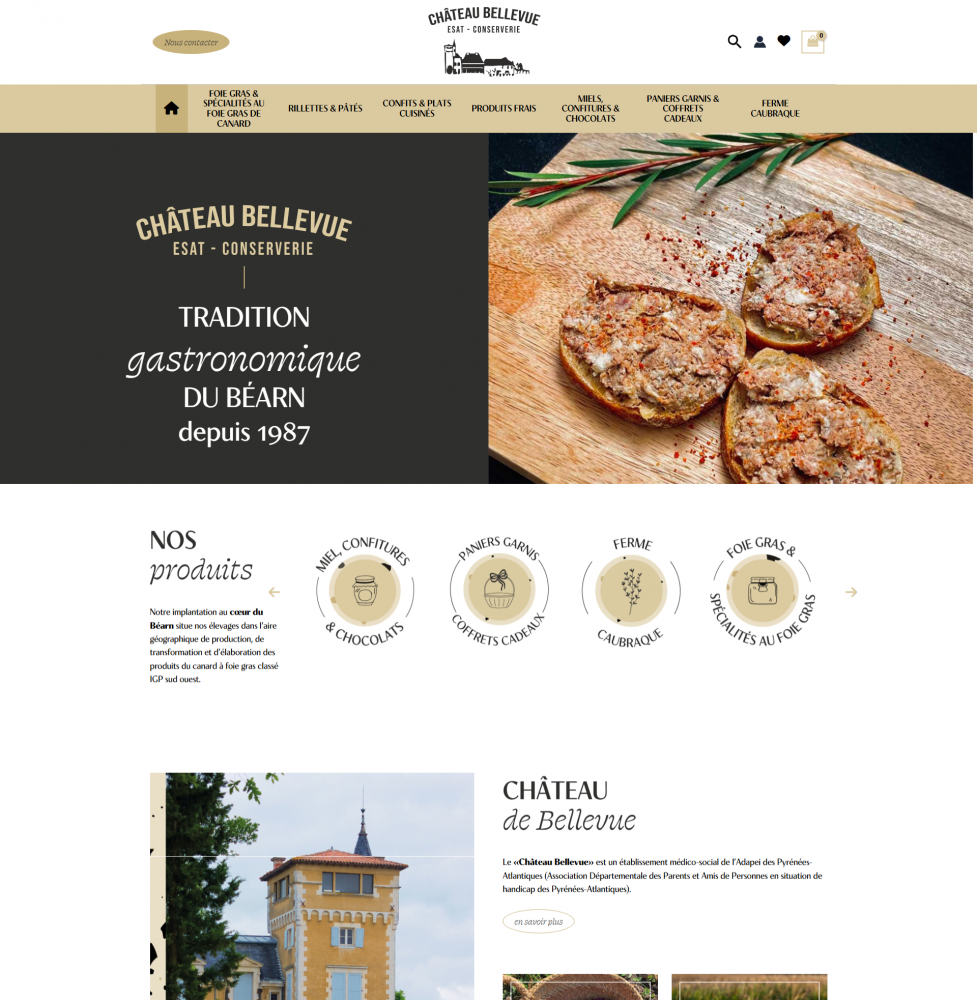 Site internet Foie-gras-bellevue.com