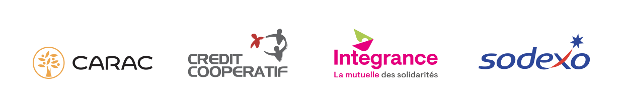 Les partenaires du congrès Unapei 2026 : Carac, Crédit Coopératif, Intégrance, Sodexo