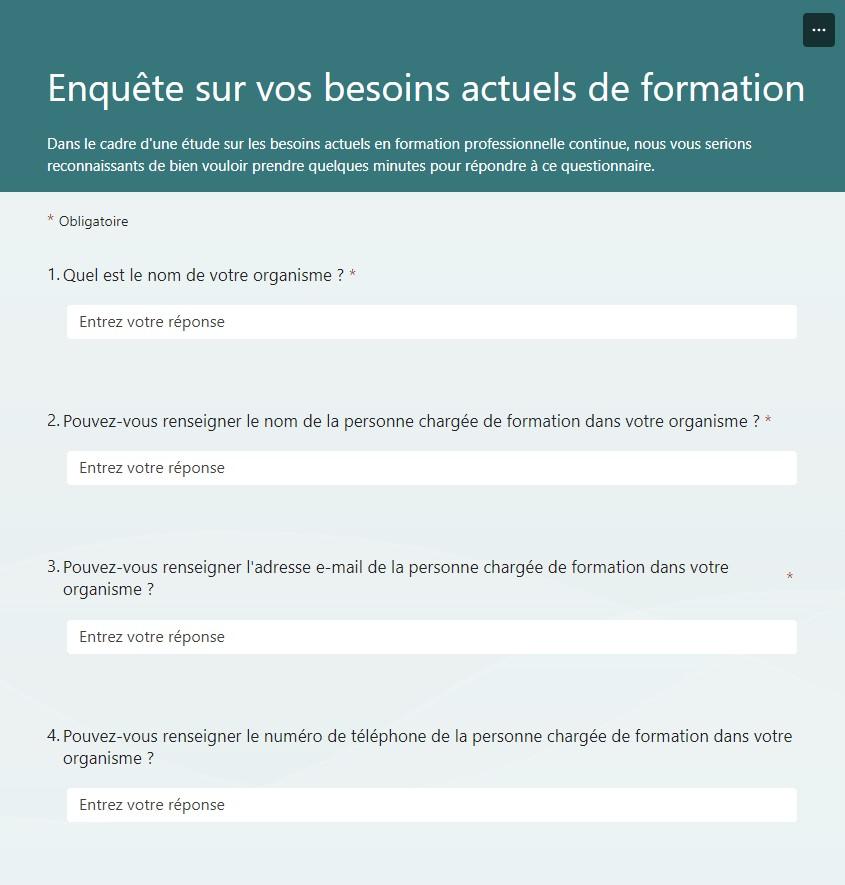 Enquête flash 3 min !