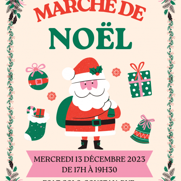 Affiche du marché de Noel des ESAT à l'ESAT Colo-Coustau