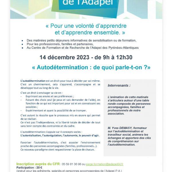 Affiche de la matinale de 14 décembre