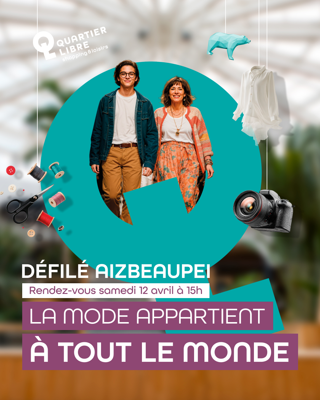 Défilé Aizbeaupei au Centre commerciale Quartier Libre