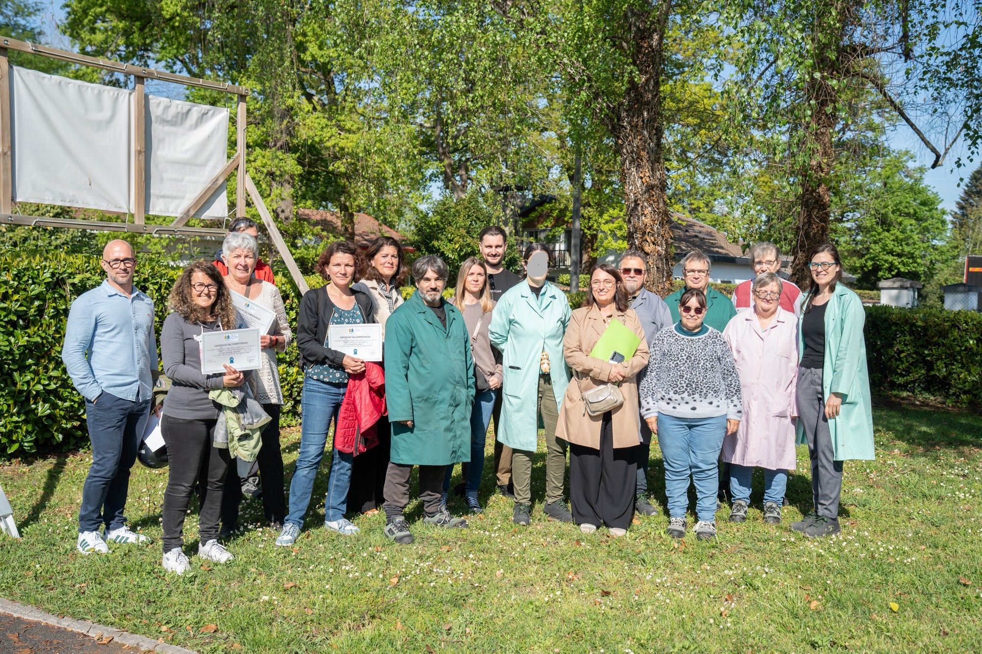 Les agents de l'agglo de Pau avec leurs duos du jour.